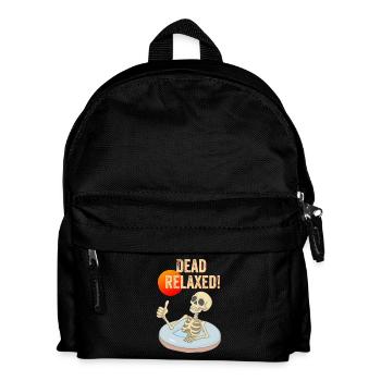 Chilled skeleton in the pool with saying Dead relaxed - Kids' Backpack - black - Front