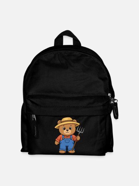 Teddy Bear Farmer - Kids' Backpack - black