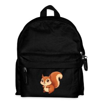 Tier Cartoon Eichhörnchen - Kinder Rucksack - Schwarz - Vorne
