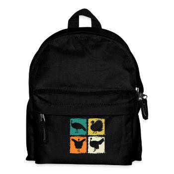 Poulets Coq Dinde - Sac à dos Enfant - noir - Devant