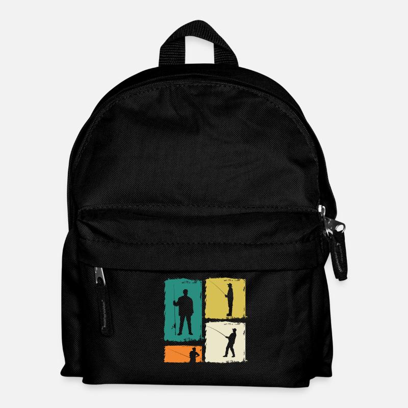 Angler Angeln - Kinder Rucksack - Schwarz