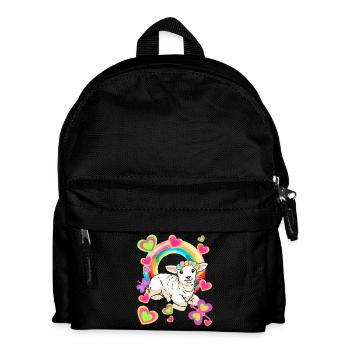 Regenbogen Schaf Schafe Ostern Osterfest Lamm Kind - Kinder Rucksack - Schwarz - Vorne