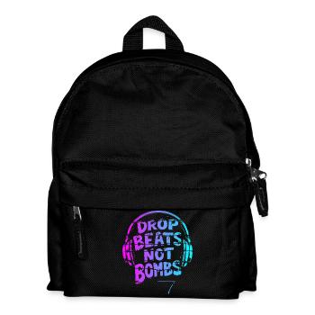 Drop Beats Not Bombs pink cyan - Kids' Backpack - black - Front