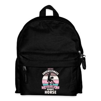 Never underestimate a girl with a hobby horse - Kids' Backpack - black - Front
