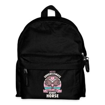 Never underestimate a girl with a hobby horse - Kids' Backpack - black - Front