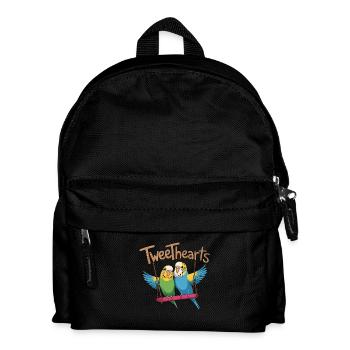 Zwei Wellensittiche Tweethearts Auf Schaukel - Kinder Rucksack - Schwarz - Vorne