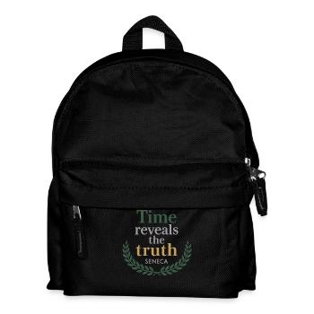 Seneca | Time Reveals the Truth – Stoic Quote - Kids' Backpack - black - Front