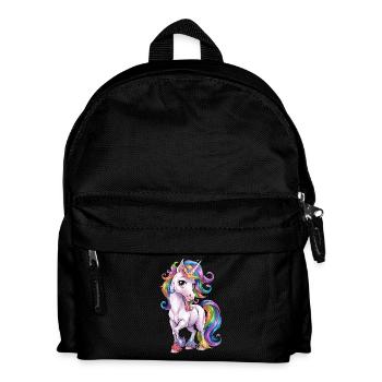 Licorne magique avec crinière arc-en-ciel pour - Sac à dos Enfant - noir - Devant