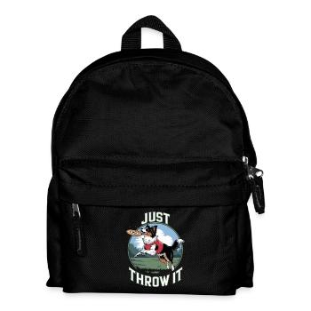 Just Throw It Frisbee Hundespaß im Park Design - Kinder Rucksack - Schwarz - Vorne