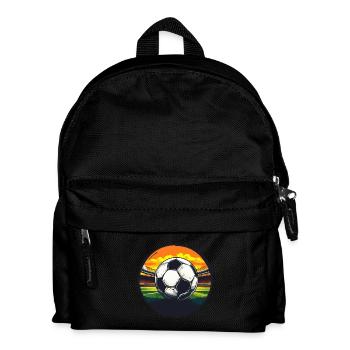 Fußball-Stadion-Design - Sonnenuntergang Sportler - Kinder Rucksack - Schwarz - Vorne