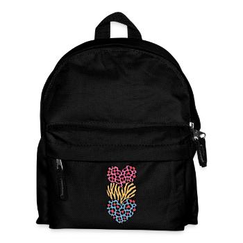 Conception de coeur de motif animal coloré pour les amoureux des animaux - Sac à dos Enfant - noir - Devant