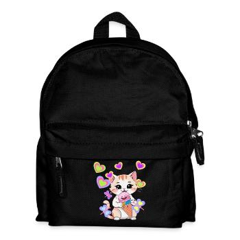 Kind Kinder Kleinkinder Baby Katze Katzen Eiskrem - Kinder Rucksack - Schwarz - Vorne