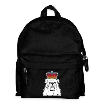 Bulldogge Krone - Kinder Rucksack - Schwarz - Vorne