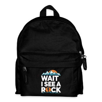 Wait, I see a rock mountaineering adventure - Kids' Backpack - black - Front