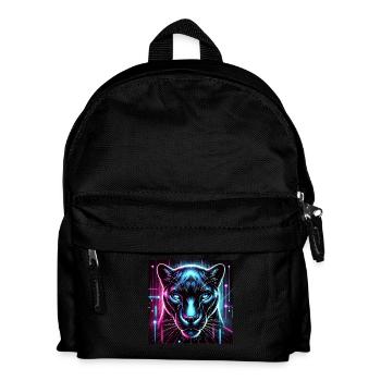 Cyberpunk Panther – Neon Style - Kids' Backpack - black - Front