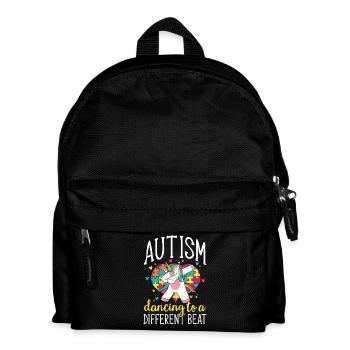 Autismus Puzzle Einhorn Tanzen Unterschied Musik - Kinder Rucksack - Schwarz - Vorne