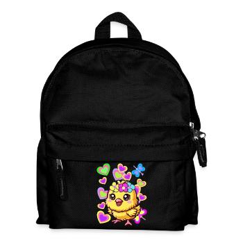 Kinder Kind Baby Küken Ostern Osterfest - Kinder Rucksack - Schwarz - Vorne