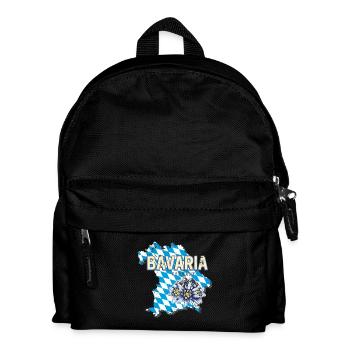Bavaria Germany Map Edelweiss Souvenir - Kids' Backpack - black - Front