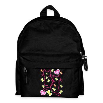 Chat Chats Chaton Valentine - Sac à dos Enfant - noir - Devant