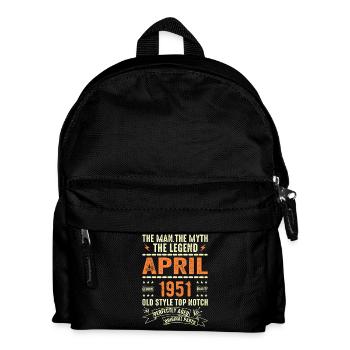 april 1951, APRIL 1951 - Kinder Rucksack - Schwarz - Vorne