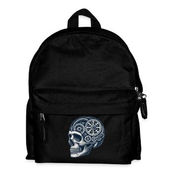 Fahrrad Enthusiast Schädel Zahnräder - Kinder Rucksack - Schwarz - Vorne