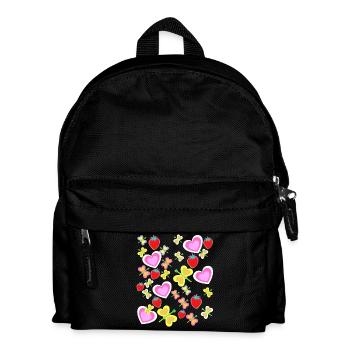 Rétro Été Années 80 Années 90 Coeurs Fraises Insectes - Sac à dos Enfant - noir - Devant