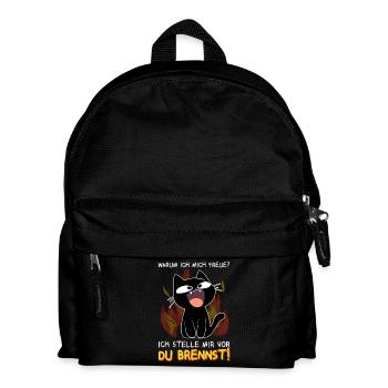 Ich stelle mir vor du brennst - Schwarze Katze - Kinder Rucksack - Schwarz - Vorne