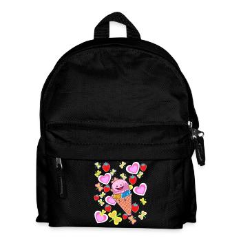 Sommer Retro Eis Eiskrem Kinder Kind Eiscrem - Kinder Rucksack - Schwarz - Vorne