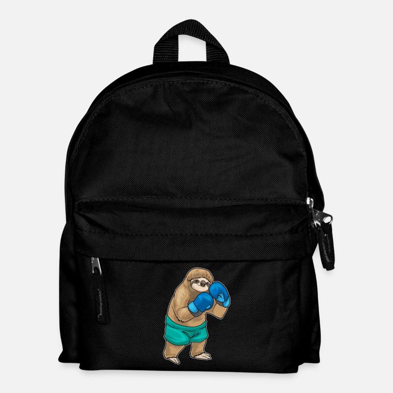 Faultier Boxer Boxhandschuhe Boxen - Kinder Rucksack - Schwarz