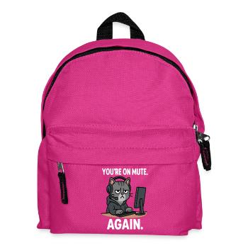 Home office cat - Kids' Backpack - fuchsia - Front