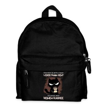 Kaffee. Jetzt. Sofort. – Grumpy Style mit Koffein - Kinder Rucksack - Schwarz - Vorne