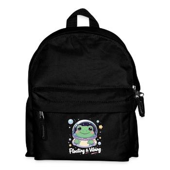 Floating & Vibing – Astronaut Frog in Space - Kids' Backpack - black - Front