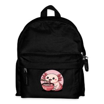 Kawaii Axolotl Essen Ramen Japanisch Süßer Feinschmecker - Kinder Rucksack - Schwarz - Vorne