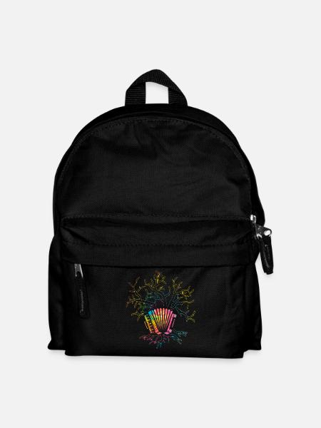 Akkordeonspieler Akkordeon - Kinder Rucksack - Schwarz
