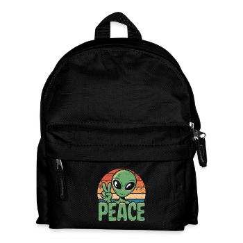 Alien UFO Peace - Kinder Rucksack - Schwarz - Vorne