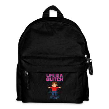 Life Is a Glitch – Das Leben ist ein Glitch - Kids' Backpack - black - Front