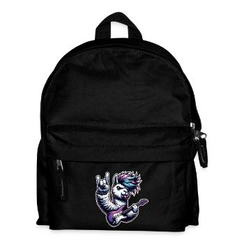 Alpaka Rock and Roll Gitarrist - Kinder Rucksack - Schwarz - Vorne