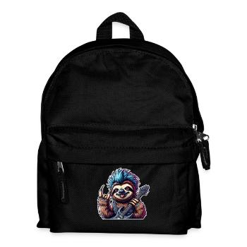 Faultier Rock and Roll Gitarrist - Kinder Rucksack - Schwarz - Vorne