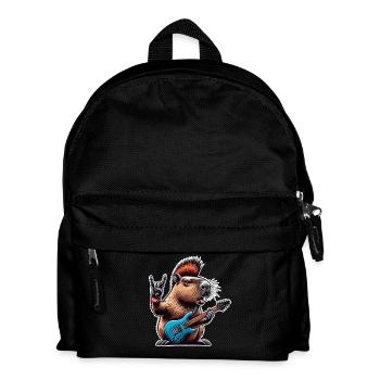Capybara Rock and Roll Guitarist - Kids' Backpack - black - Front