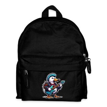 Ente Rock and Roll Gitarrist - Kinder Rucksack - Schwarz - Vorne