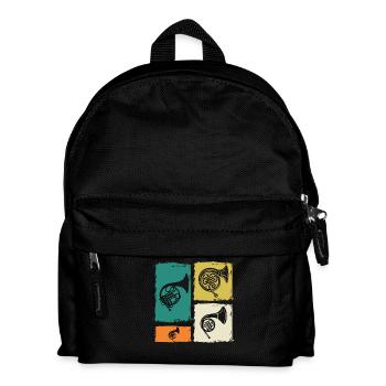 Horn player French horn - Kids' Backpack - black - Front