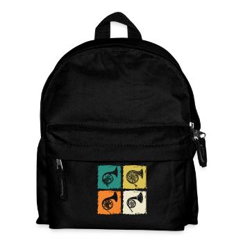Horn player French horn - Kids' Backpack - black - Front