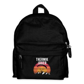 Thermik Gleitschirm Abenteuer Im Sonnenuntergang - Kinder Rucksack - Schwarz - Vorne