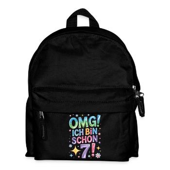 7. Geburtstag Mädchen OMG Ich Bin Schon 7 Jahre - Kinder Rucksack - Schwarz - Vorne