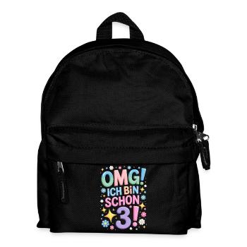 3. Geburtstag Mädchen OMG Ich Bin Schon 3 Jahre - Kinder Rucksack - Schwarz - Vorne