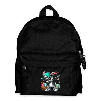 Stylischer Hase Mit Osterkörbchen - Kinder Rucksack - Schwarz - Vorne