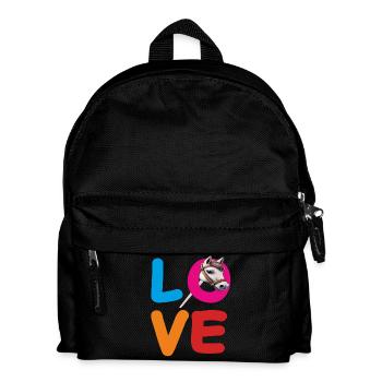 LOVE STECKENPFERD - Kinder Rucksack - Schwarz - Vorne