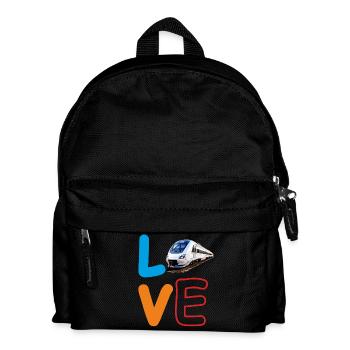 LOVE BAHN ZUG - Kinder Rucksack - Schwarz - Vorne