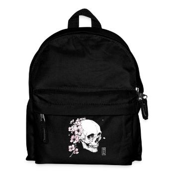 Cherry blossom skull in Japan style - Kids' Backpack - black - Front