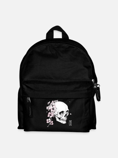 Kirschblüten Schädel im Japan-Stil - Kinder Rucksack - Schwarz